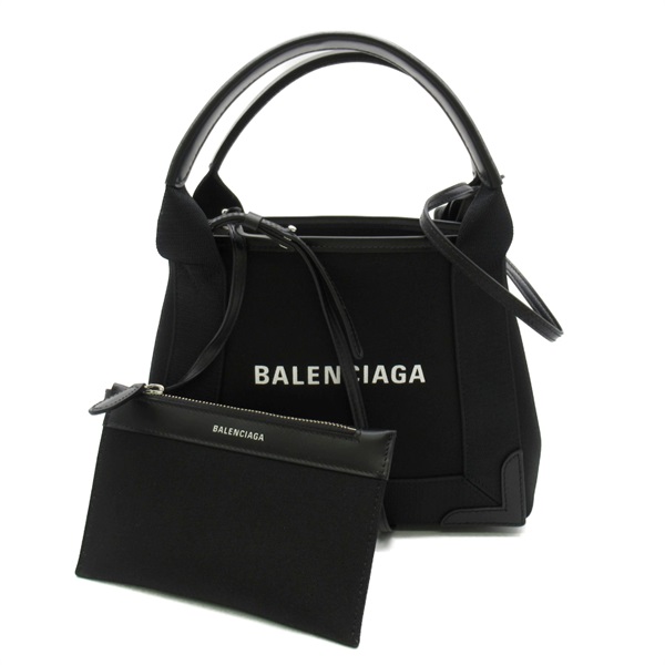 BALENCIAGA Cabas XS AJ 2way Shoulder Bag 3903462HH3N1000 canvas leather Black