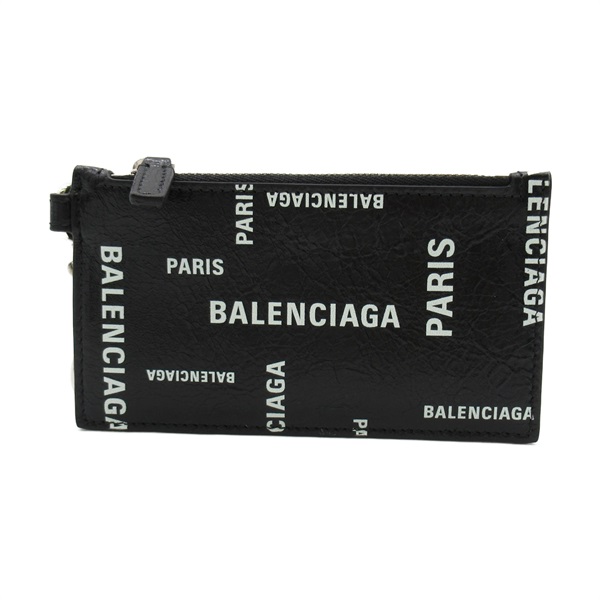 BALENCIAGA Key ring Card Case shoulder bag purse 5945482AAOC1097 leather Black