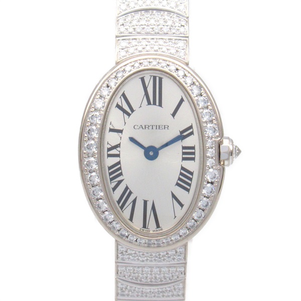 CARTIER Mini Baignoire Full Diamond Wrist Watch HPI00327 Quartz K18WG Used Women