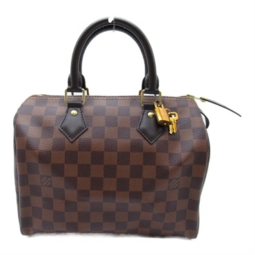 LOUIS VUITTON Speedy 25 Handbag N41365 Damier canvas Brown Ebene Used Women