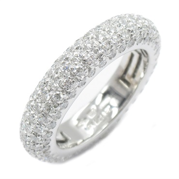 BVLGARI Full eternity pave diamond Ring 18KWG White Gold Used US size 5.2 women