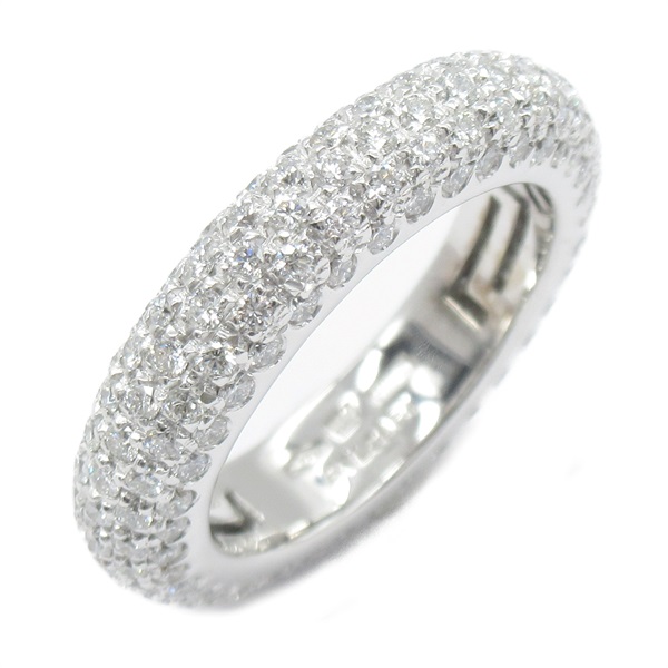 BVLGARI Full eternity pave diamond Ring 18KWG White Gold Used US size 5.2 women