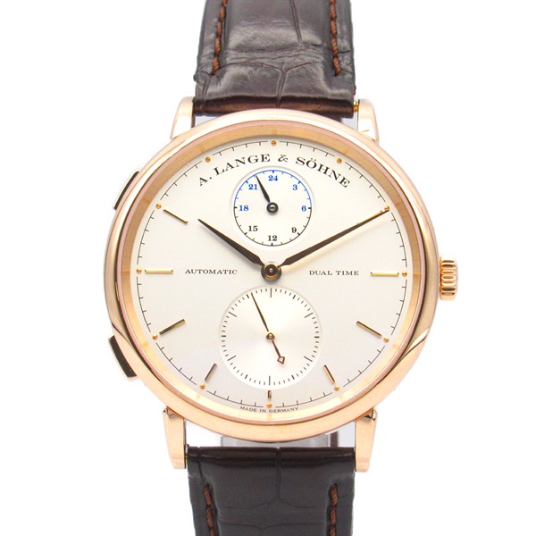 A.LANGE＆SOHNE SAXONIA DUAL TIME Wrist Watch 385.032 Mechanical Auto K18PG Croco