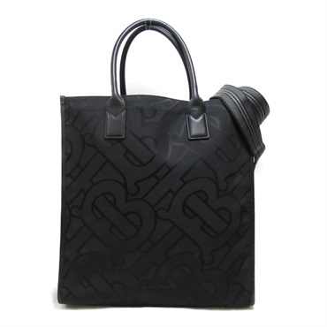 BURBERRY 2way Tote shoulder Bag Nylon Black Used mens crossbody