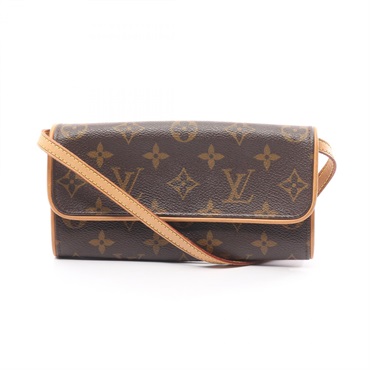 LOUIS VUITTON Pochette Twin PM Shoulder Bag M51854 Monogram Brown Used Women