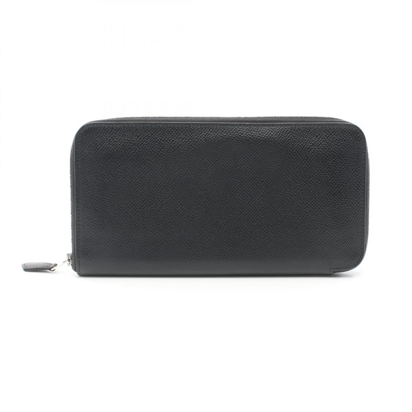 HERMES Azap Long Classic Round long wallet Epsom leather Black Used Women SHW Y