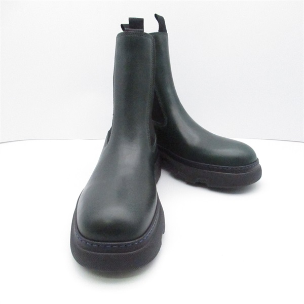 BURBERRY Creeper side gore Chelsea boots 807491843 leather Black NEW mens #43