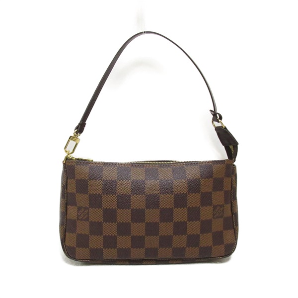 LOUIS VUITTON Pochette Accessory pouch bag N51985 Damier canvas Brown Used women