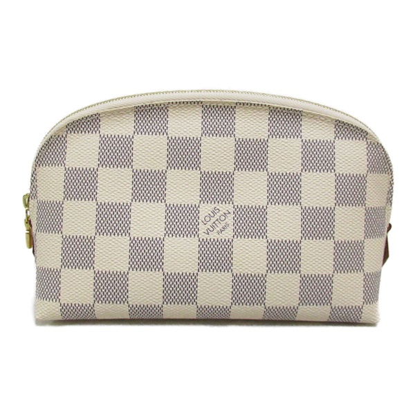 LOUIS VUITTON Pochette Cosmetic PM bag N60024 Damier Azur canvas White Used LV