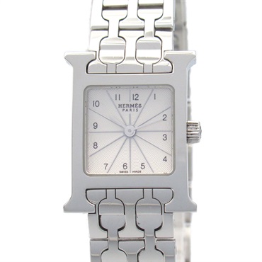 HERMES H watch mini Wrist Watch H1.110 Quartz Stainless Steel Used Women