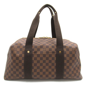 LOUIS VUITTON Weekender MM Boston hand bag M40476 Damier canvas Brown Used