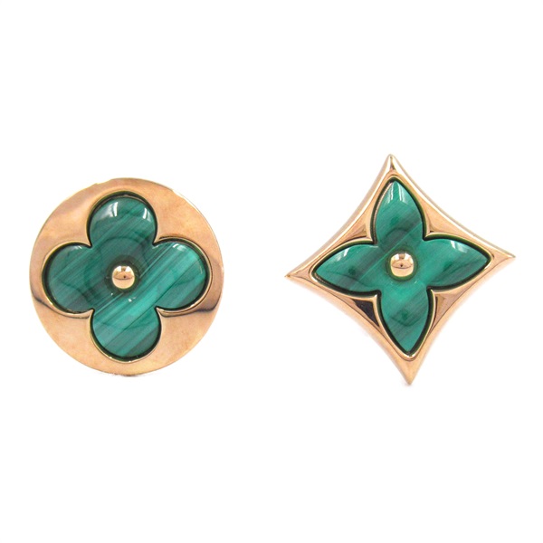 LOUIS VUITTON Puss Sun Star Blossom Malachite Pierced earrings 18KPG Green Used