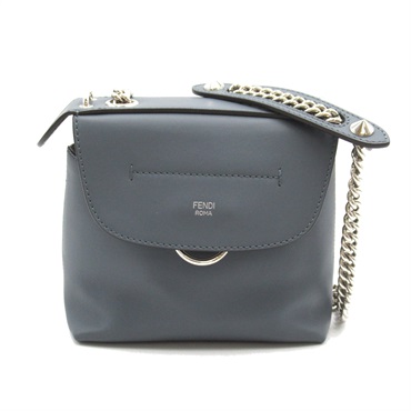 FENDI Back to school mini 2way Shoulder Bag Backpack 8BZ041 leather Gray Used