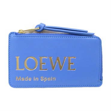 LOEWE Card Holder CLE0Z40X015695 Calfskin Leather Blue NEW unisex
