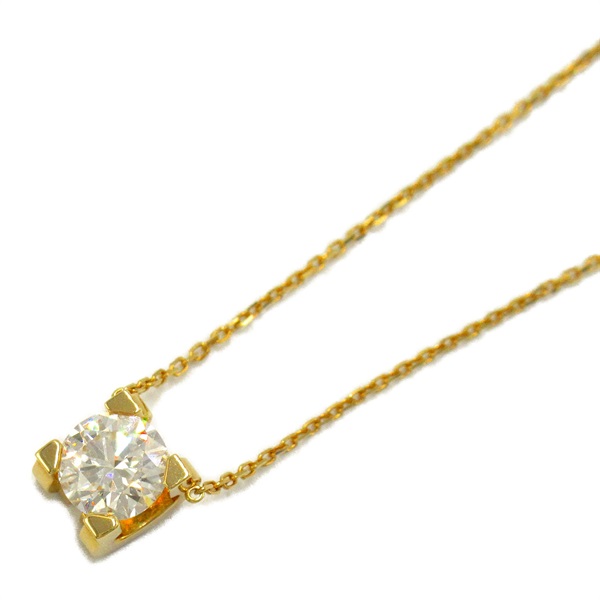 CARTIER C Motif Ariane Diamond Necklace Pendant 18KYG Yellow Gold Used women