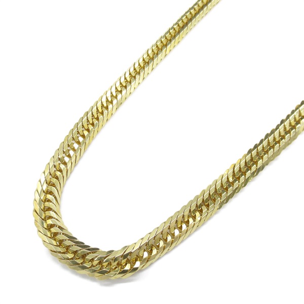 JEWELRY 8 sided triple Curb chain Necklace K18 Yellow Gold Used