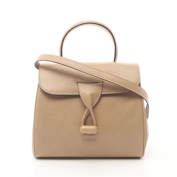 LOEWE 2way shoulder Handbag leather Beige Used Women crossbody