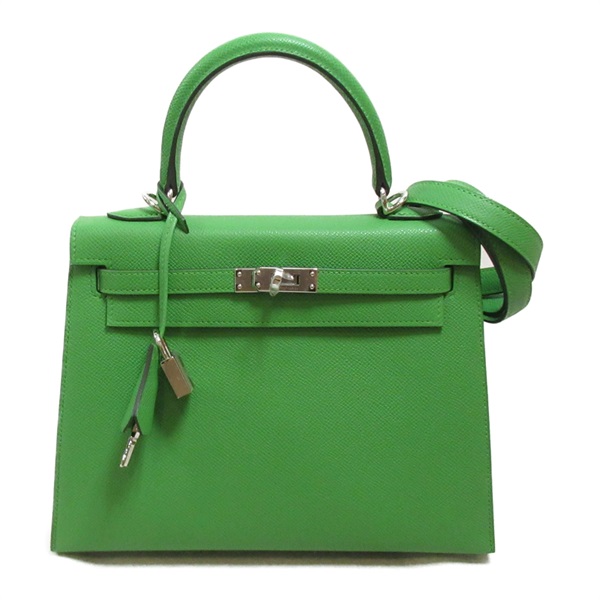 HERMES Kelly 25 2way Handbag Epsom leather Green Vert Yucca Used Women B SHW