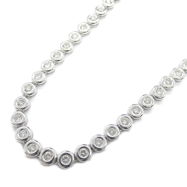 JEWELRY Diamond Necklace collier 44cm K18 White Gold Used