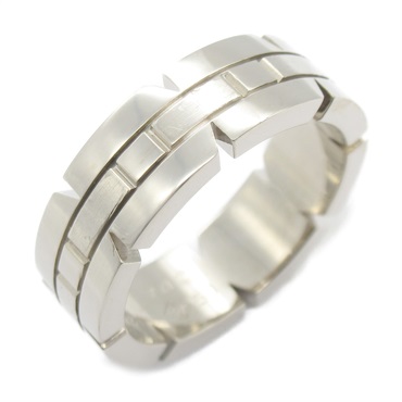 CARTIER Tank francaise Ring 18KWG White Gold Used women US size 5.25 #50