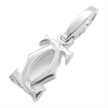 CARTIER 2C charm Pendant top K18 White Gold Used