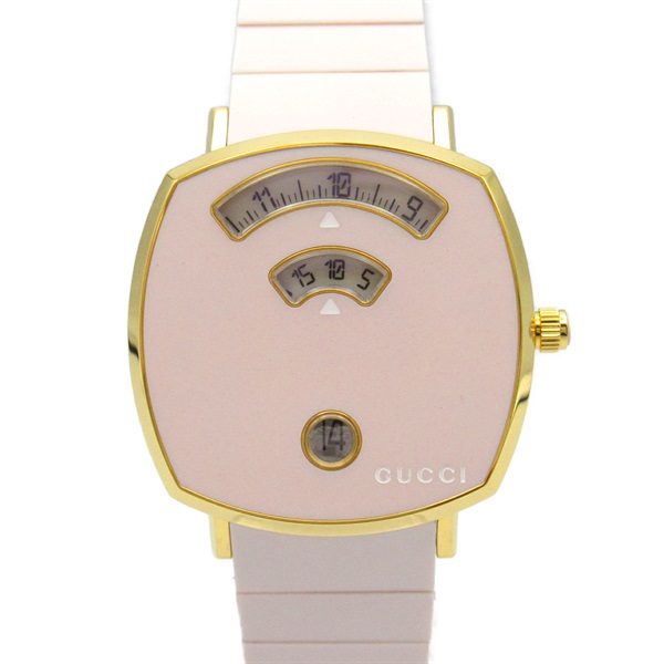 GUCCI grip Wrist Watch 157.4 Quartz Gold Plated Used Women Pink