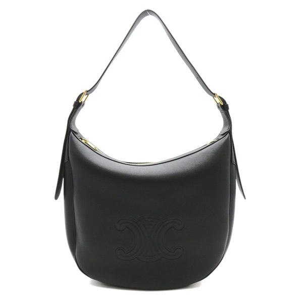 CELINE Heroise Cuir Shoulder Bag 114713FLH Calfskin Black Used