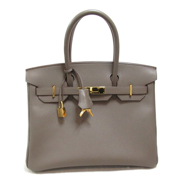 HERMES Birkin 30 hand bag Z Epsom leather Beige Etain Used GHW