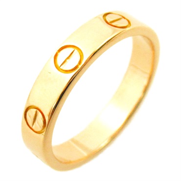CARTIER Mini love Ring 18KPG Pink Rose Gold Used women US size 4.5 #48
