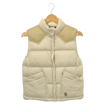 MONCLER Down vest jacket 1A00007596K721F0 Nylon White NEW Women size 0