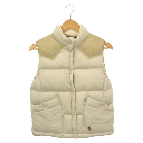 MONCLER Down vest jacket 1A00007596K721F0 Nylon White NEW Women size 0