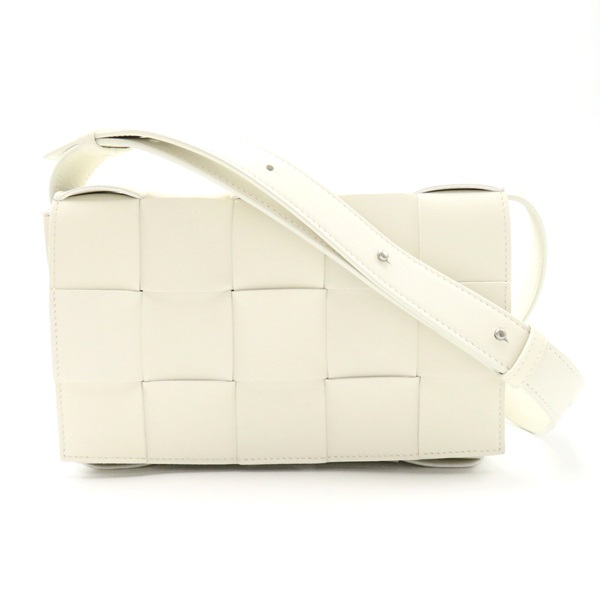 BOTTEGA VENETA Intrecciato Cassette Shoulder crossbody Bag 578004VMAY19007 white