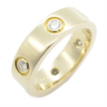 CARTIER Love ring full diamond 18KYG Yellow Gold unisex Used US size 6 #52