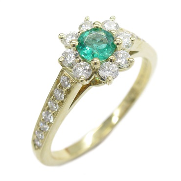 TIFFANY＆CO Continuous row Ring 18KYG Diamond Emerald Green Used US size 6 women
