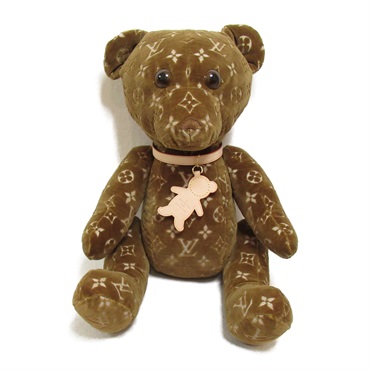 LOUIS VUITTON Dodo Teddy Bear Plush Toy Doll GI0739 Monogram Velor Brown Used