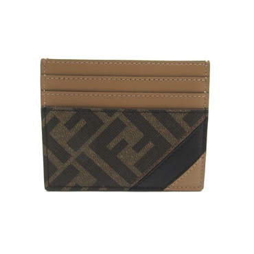 FENDI Card Case holder 7M0164AJF8F1EGA canvas Brown