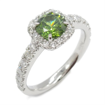 JEWELRY Demantoid garnet Ring Pt900 Diamond Green Used women US size 6.75 women