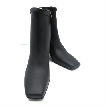 HERMES Imperial Boots short shoes 232 81Z leather Black Used Women size 37