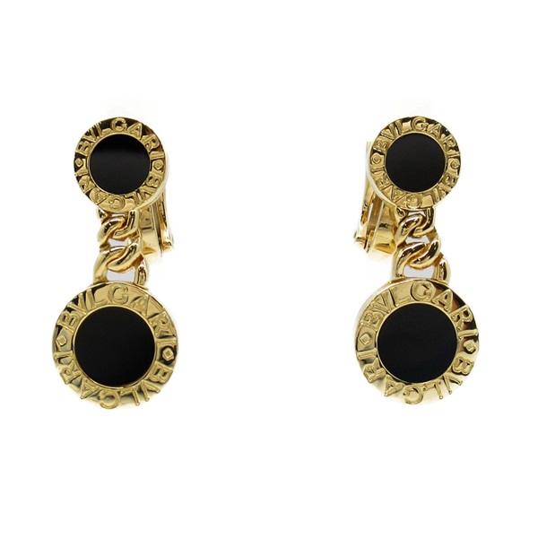 BVLGARI BVLGARI Onyx Earrings 18KYG Yellow Gold Black Used women