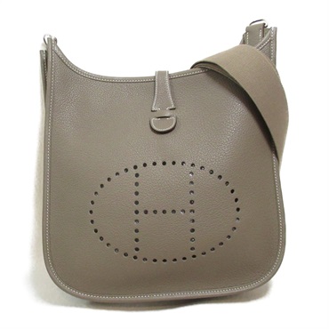HERMES Evelyne 3PM Etoupe Gray Shoulder Bag Togo leather Gray Used Women L SHW