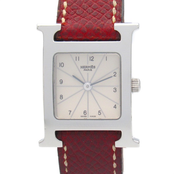HERMES H Wrist Watch HH1.210 Quartz Stainless Steel Leather belt Used Women