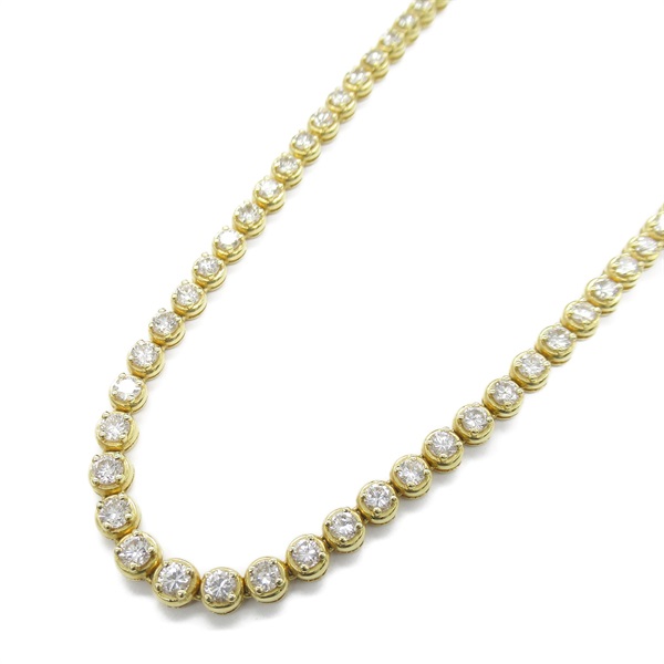 JEWELRY Diamond Necklace collier 40cm K18 Yellow Gold Used