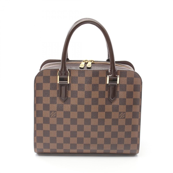 LOUIS VUITTON Triana Handbag N51155 Damier canvas leather Brown Ebene Used Women