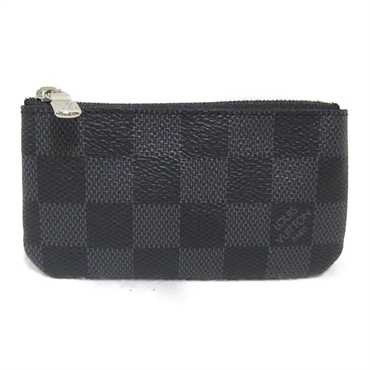 LOUIS VUITTON Pochette Cle key coin purse wallet N60155 Damier graphite noir LV
