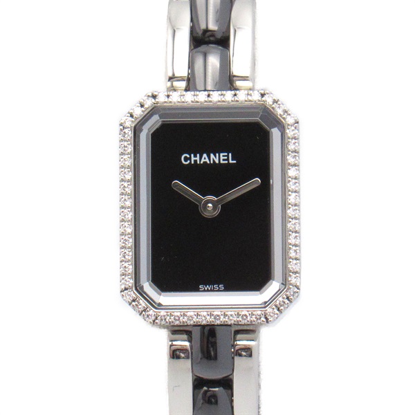 CHANEL Premiere diamond bezel Wrist Watch H2163 Quartz ceramic SS Used Women