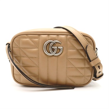 GUCCI GG Marmont Shoulder crossbody hand Bag 634936 leather Beige Used