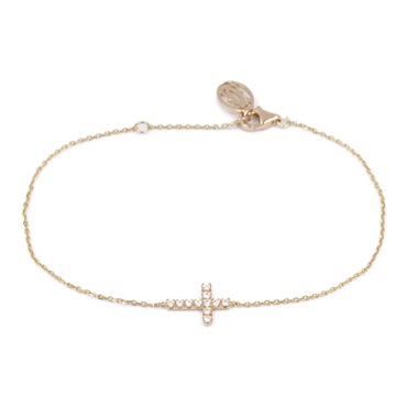 CARTIER Diamond Cross Bracelet 18KPG Pink Rose Gold Used Women