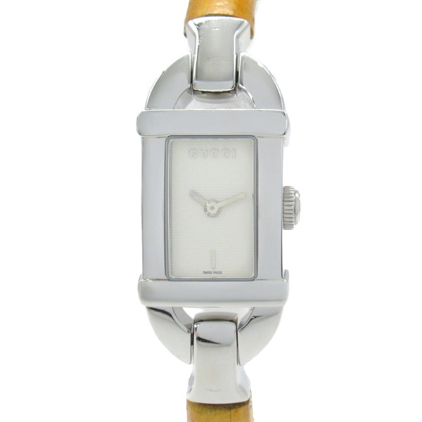 GUCCI Bangle Wrist Watch 6800L Quartz Stainless Steel Used Women