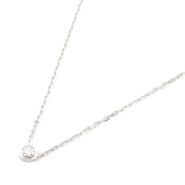 CARTIER Diamond Necklace SM Pendant 18KWG White Gold Used women