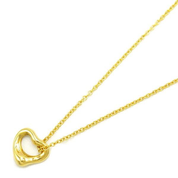 TIFFANY＆CO Open Heart Mini Necklace Pendant 18KYG Yellow Gold Used women